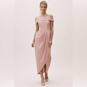 Anthropologie BHLDN Thompson Dress Whipped Apricot Blush Pink Size 6 Bridesmaid